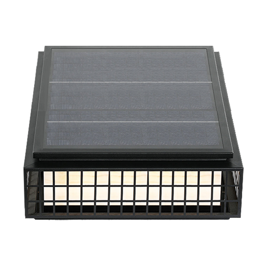 Traditional Asian solar lantern with compact square design and warm LED glow for authentic oriental garden lighting