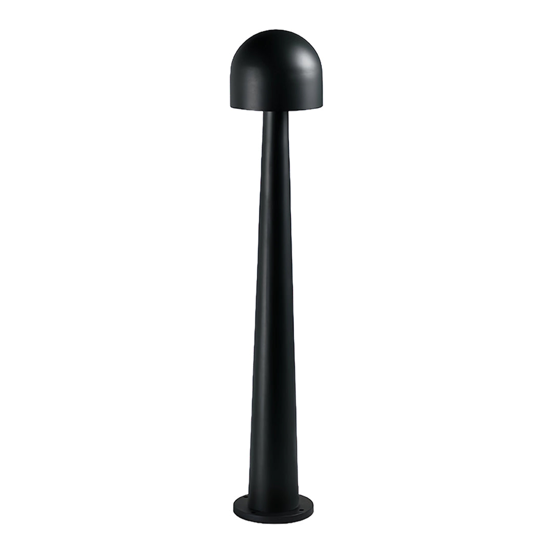 Traditional lantern-style landscape light with clear glass panels and a classic black metal frame for porch or post mounting