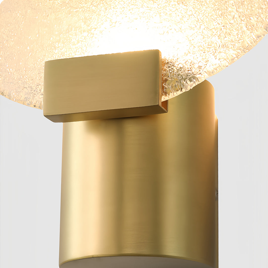 Classic brass and glass wall lights with traditional sconce design and cylindrical glass shade