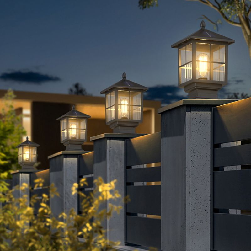 Traditional Square Waterproof LED Black Classic Post Caps Lights