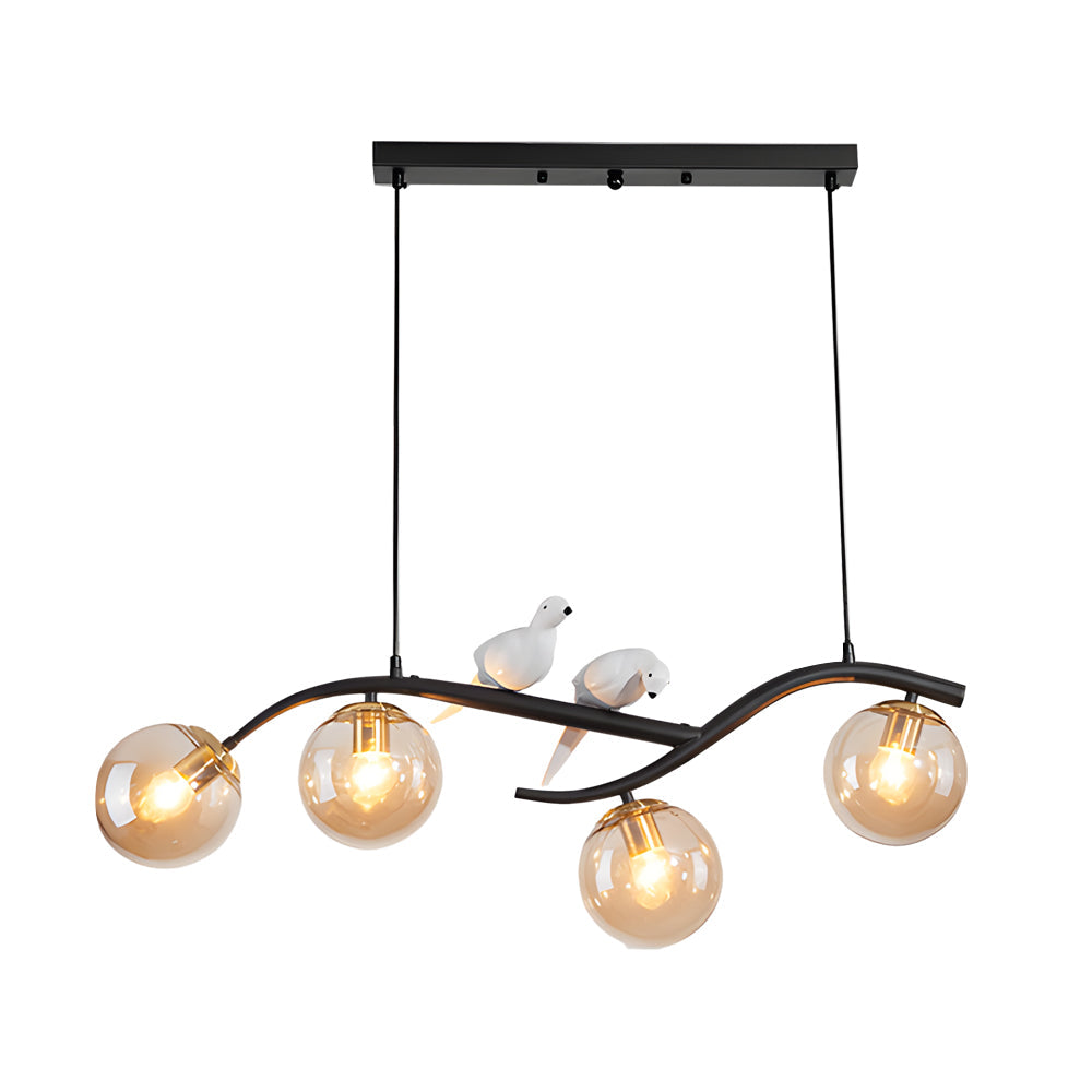 Tree branch pendant light product image with black finish.