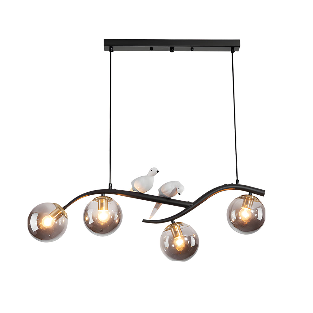 Tree branch pendant light product image with gold finish.