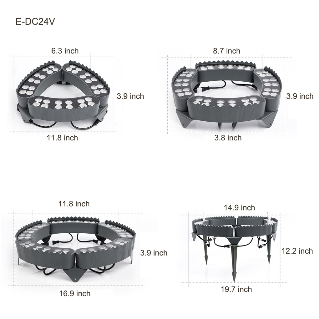 Assembled tree ring landscape uplight ready for outdoor installation
