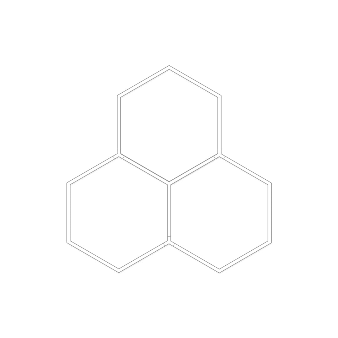 Triangular hexagon honeycomb ceiling light configuration drawing for modern LED ceiling installations.
