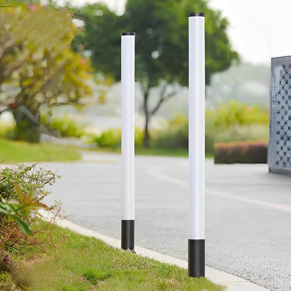Tube landscape light along a driveway, providing safety and elegance to the outdoor space.
