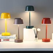 Tunable Metal Finish Table Lamp in Hat - style