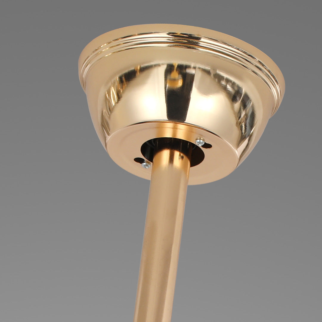 Ultra-polished ceiling fans with crystal lights canopy and downrod in bright gold tone 