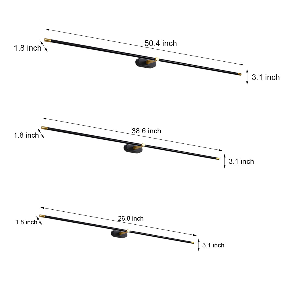 Ultra - Slim Cylindrical LED Bathroom Vanity Light with Indirect Lighting, 26.8''/38.6''/50.4''