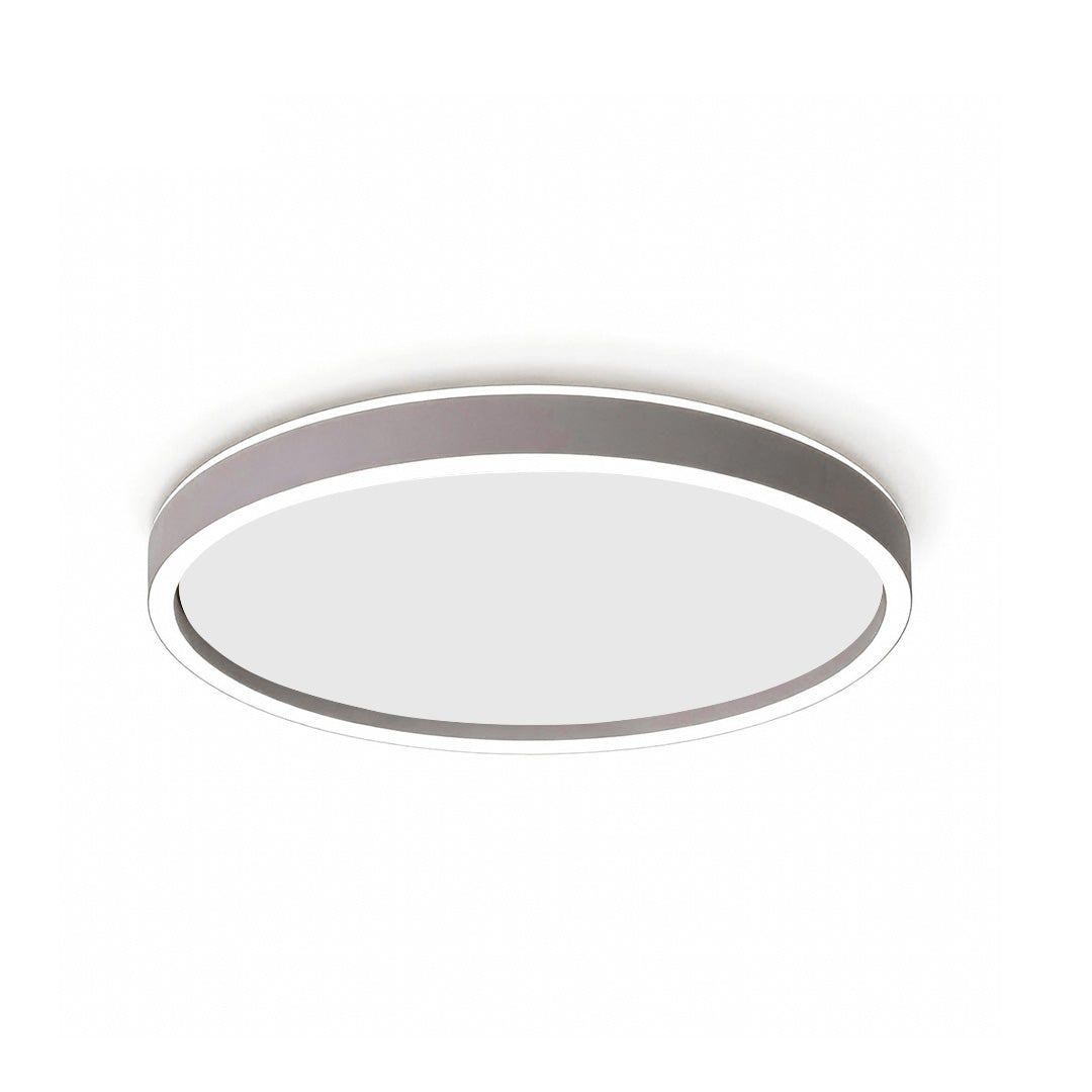 Ultra thin LED ceiling light curved frame detail in close-up view.