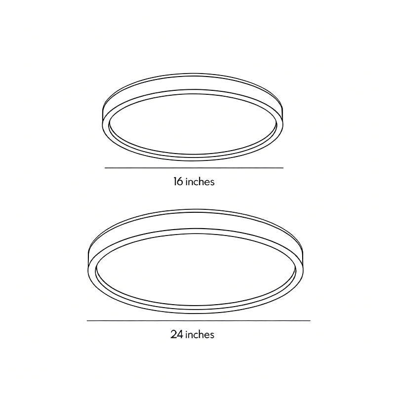 Ultra thin LED ceiling light showing warm backlit ceiling illumination.