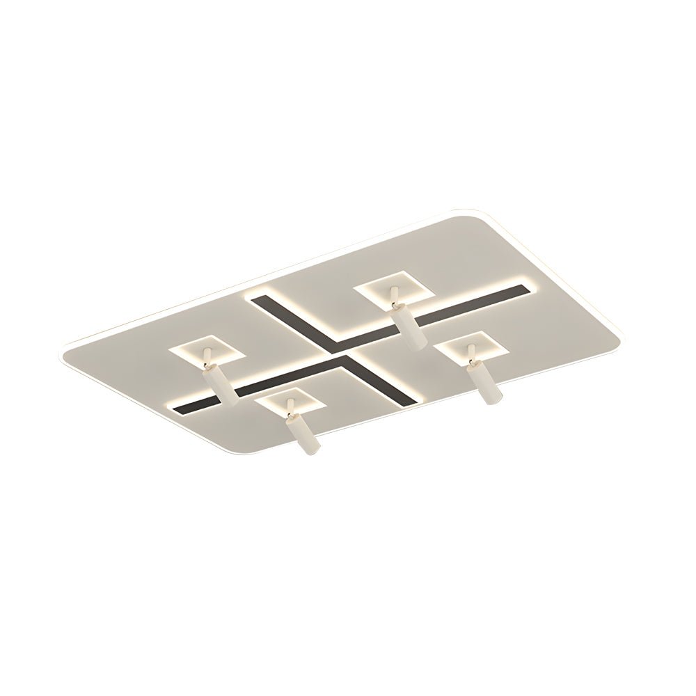 Ultra - Thin Rectangular 3 Step Dimming Modern Ceiling Lights with Spotlights