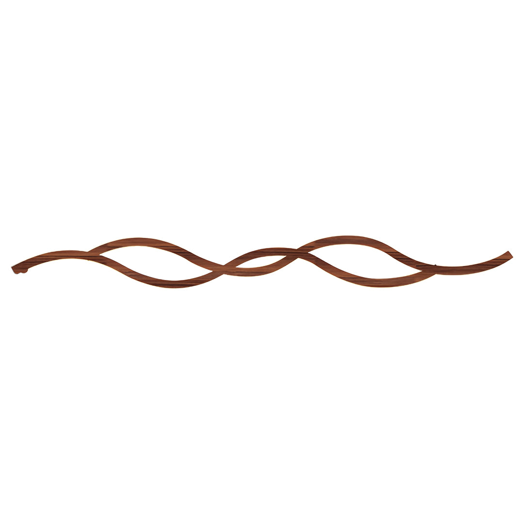 Product option showing the unique brown finish of the modern serpentine bedside wall light fixture.