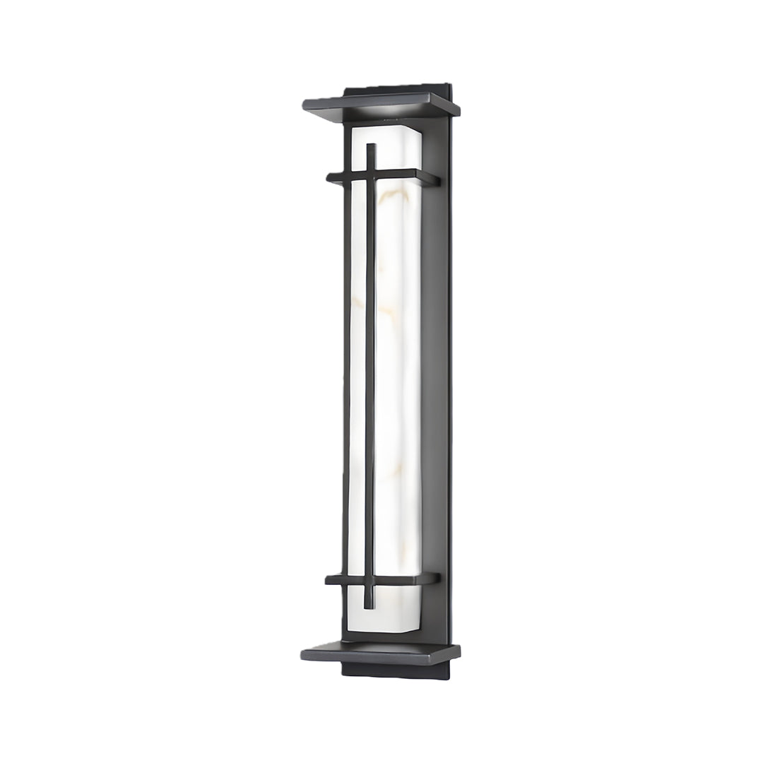 Unlit version of the black outside wall lights, showcasing the white diffuser panel and dark metal frame structure.