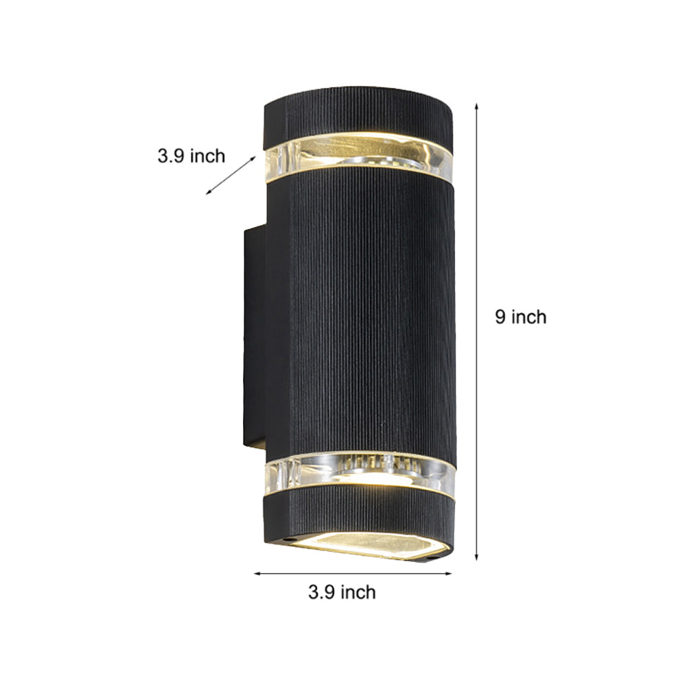 Up and down light wall sconce with dimensions 9x3.9 inches, black finish and modern design.