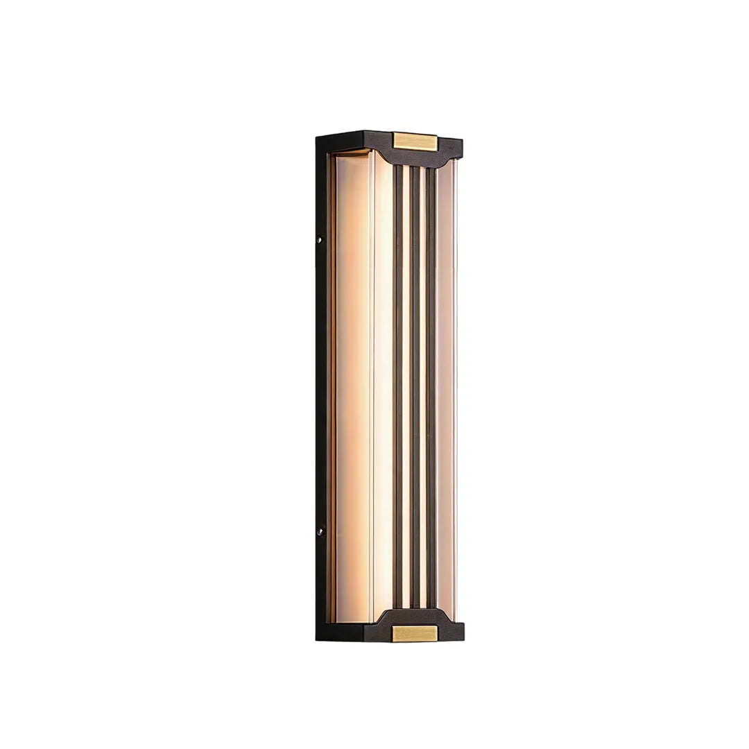 Up and down light wall sconce product image showing a slim vertical fixture with a black frame and warm diffused light.
