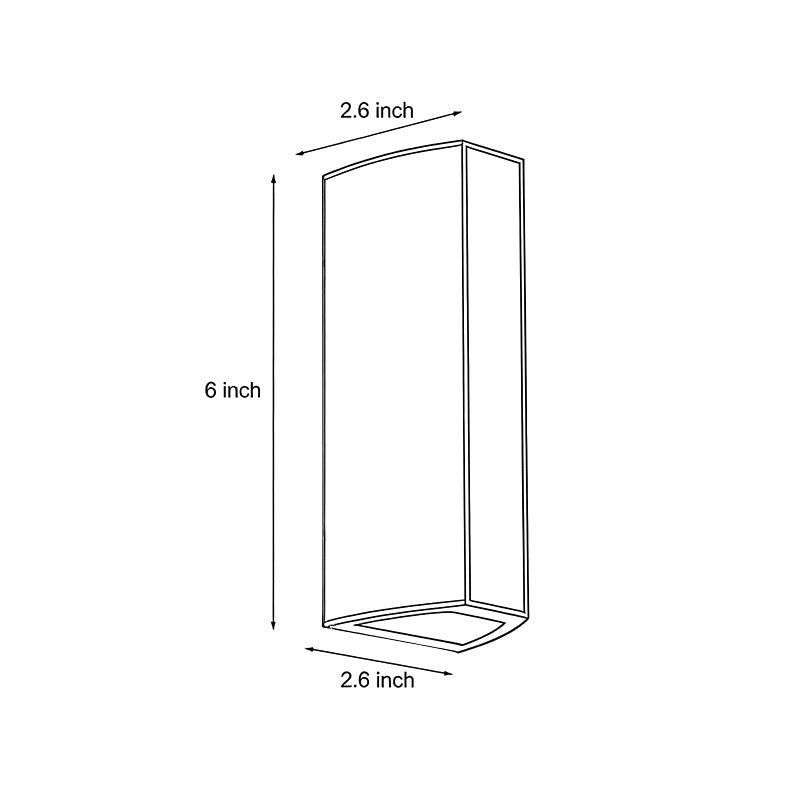 Technical line drawing of an up down cylinder sconce with dimensions, suitable for architectural planning and installation reference.