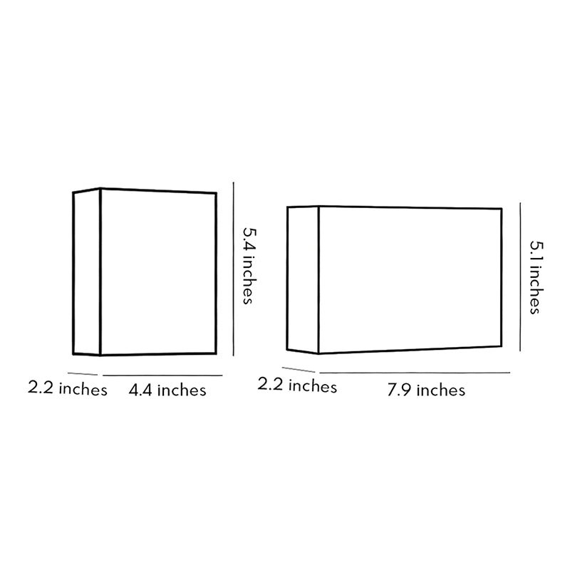 Up down lighting wall lights dimension drawing showing front and side measurements of the fixture.
