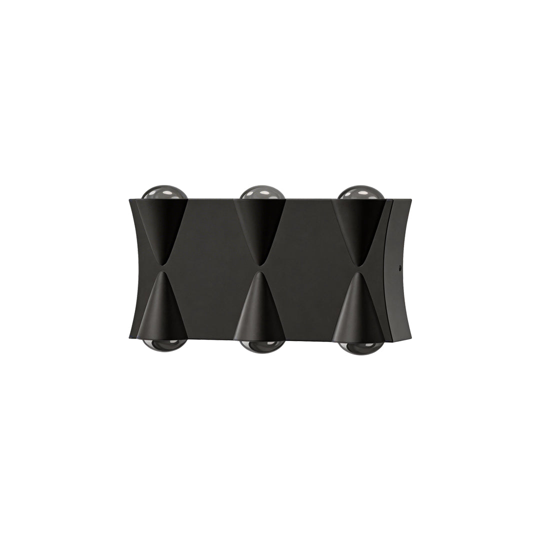 Up down lighting wall lights with a modern design, highlighting its geometric structure.