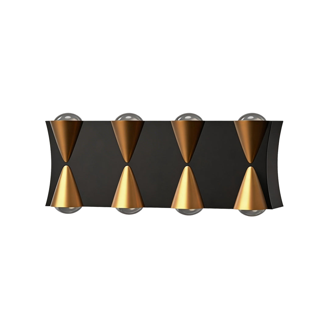 Up down lighting wall lights with a sleek black design, highlighting its minimalist structure.
