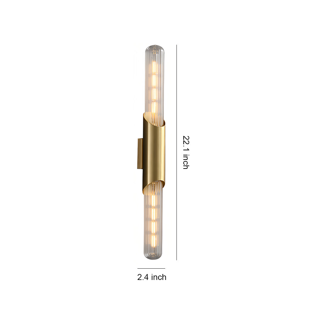 Up down wall lights with detailed dimensions, ideal for precise installation in stylish home decor.