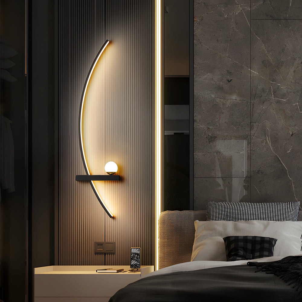 Upgrade your interior with LED curved wall light modern indoor decorative fixture, perfect for living rooms and bedrooms.