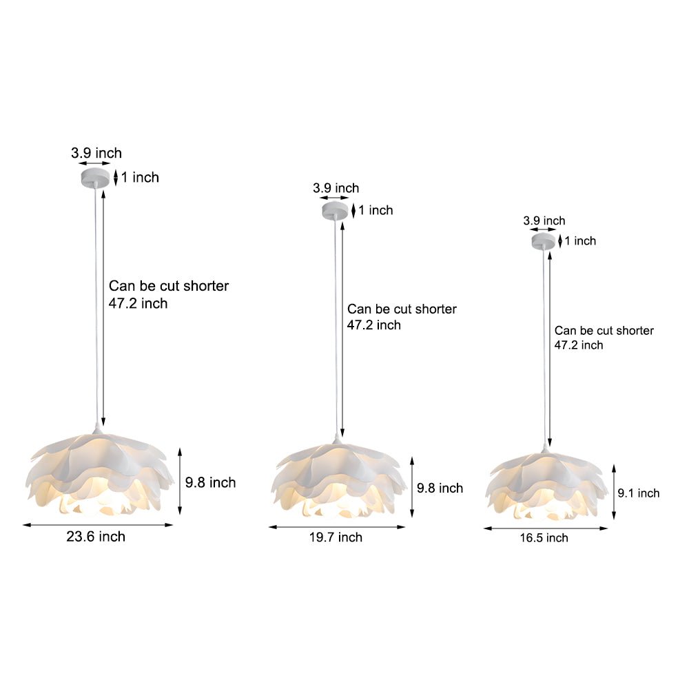 Versatile Acrylic Flower Pendant Lamp: Modern Design, 3 - Step Dimming, Adjustable Hanging Cord