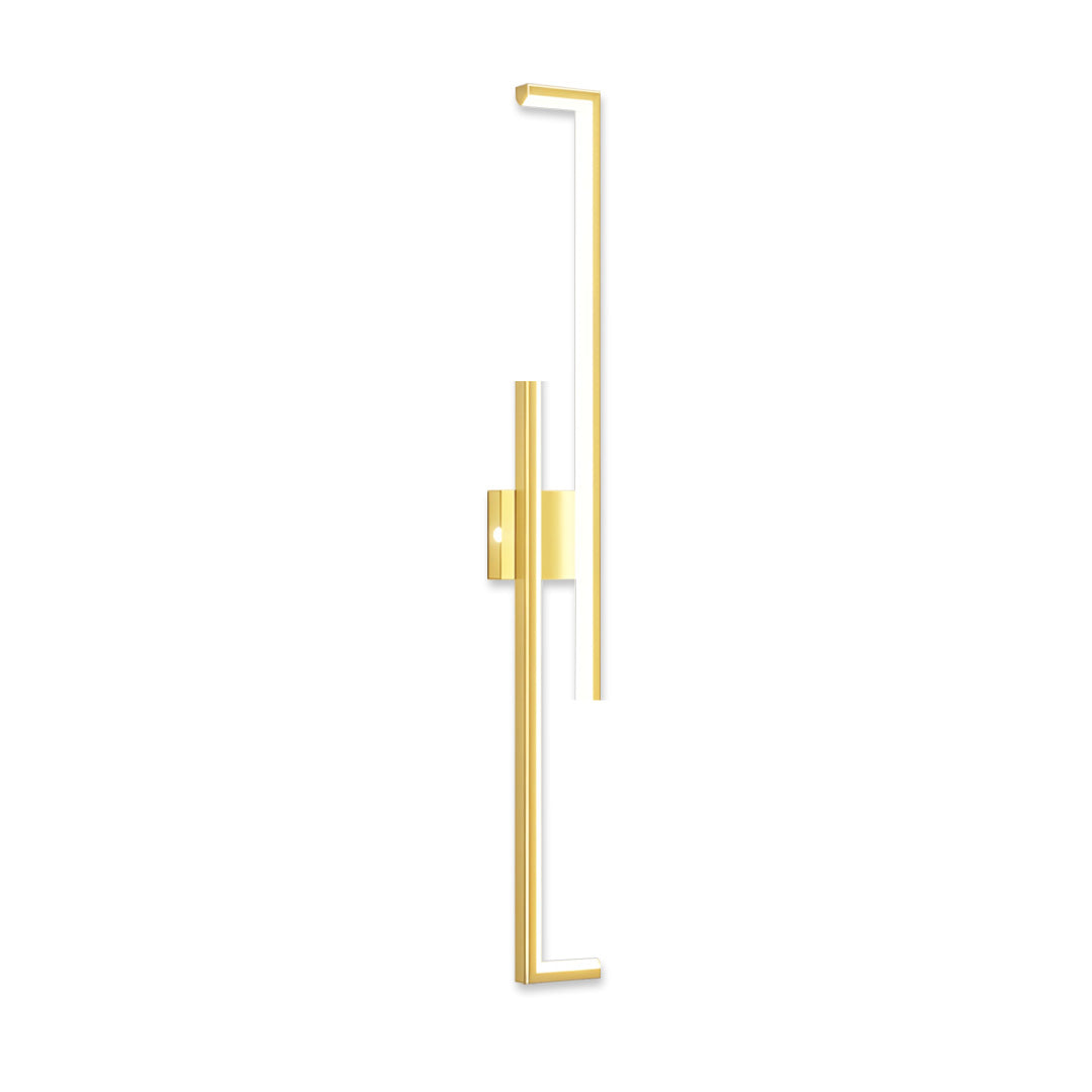 Slim gold wall art led lights with clean vertical lines against a white background.