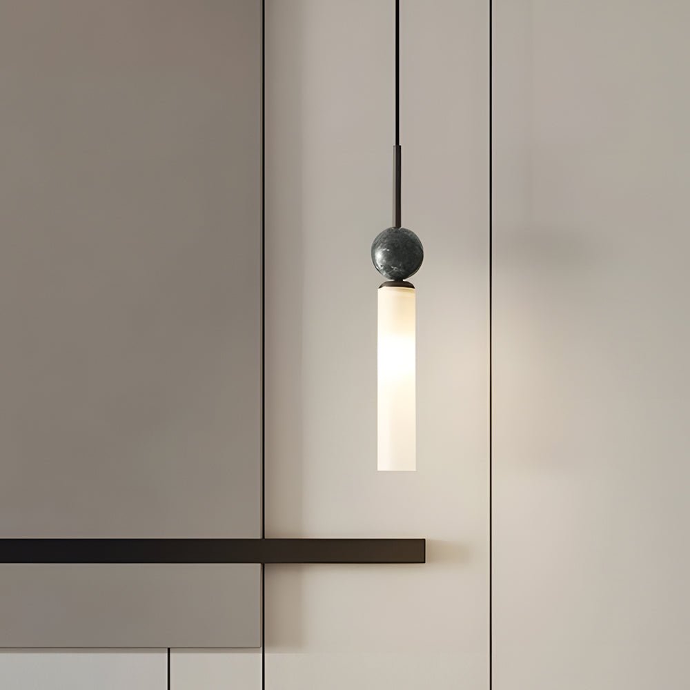 Vertical Marble Cylinder 1 - Light Pendant Light - Modern Hanging Lamp