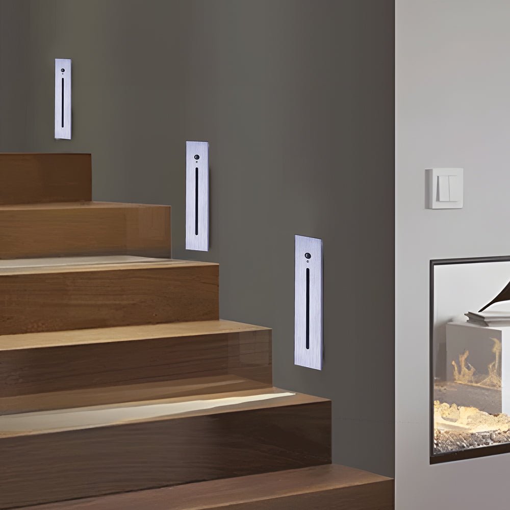 Vertical Motion Sensor LED Stair Light Wall Recessed Contemporary ...