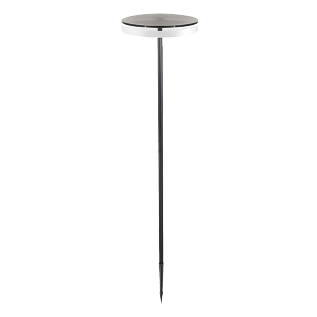 Streamlined vertical LED path light offering clean modern outdoor lighting path performance.