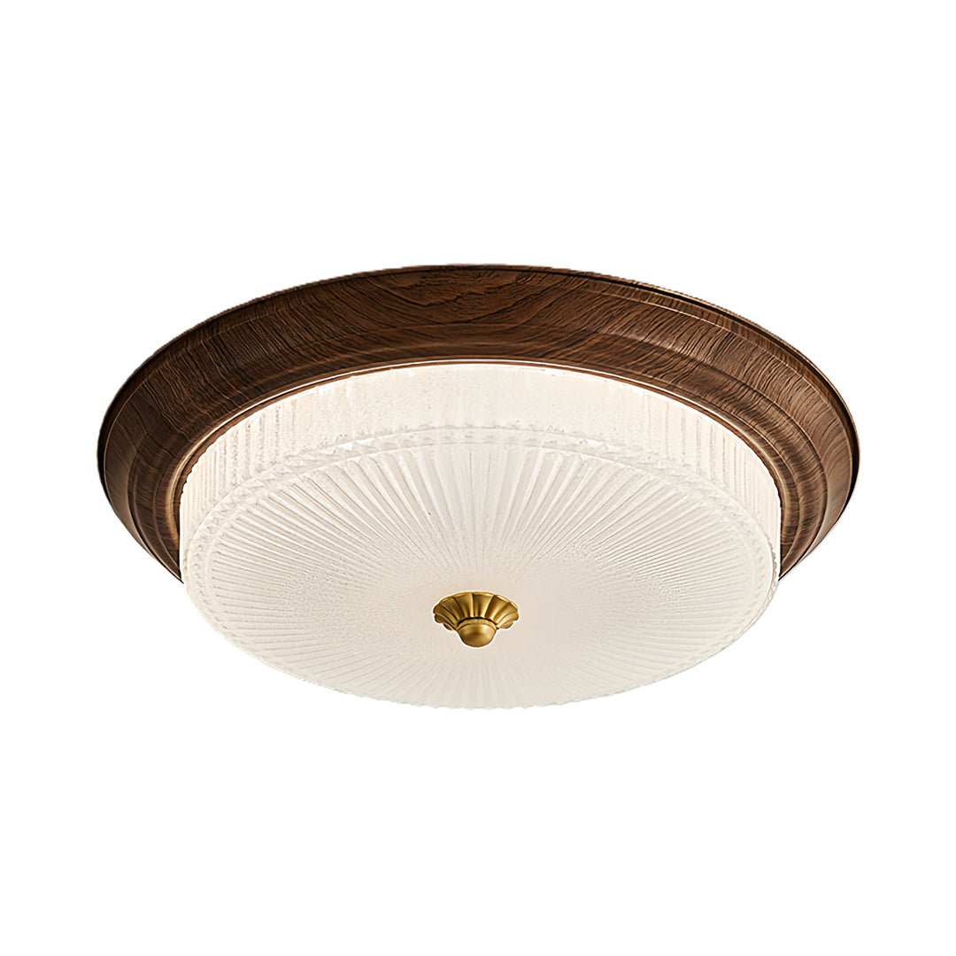 Vintage art deco flush mount ceiling light with frosted glass, timeless and stylish lighting fixture