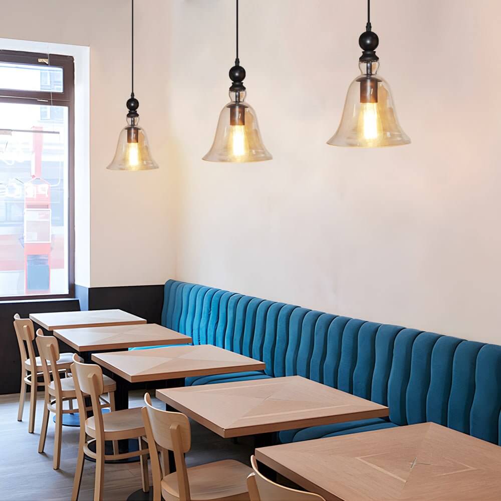 Vintage Chimes - Inspired Iron and Glass Pendant Light