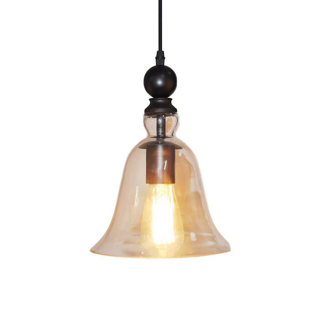 Vintage Chimes - Inspired Iron and Glass Pendant Light