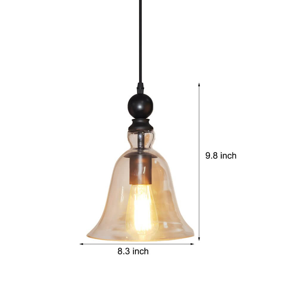 Vintage Chimes - Inspired Iron and Glass Pendant Light