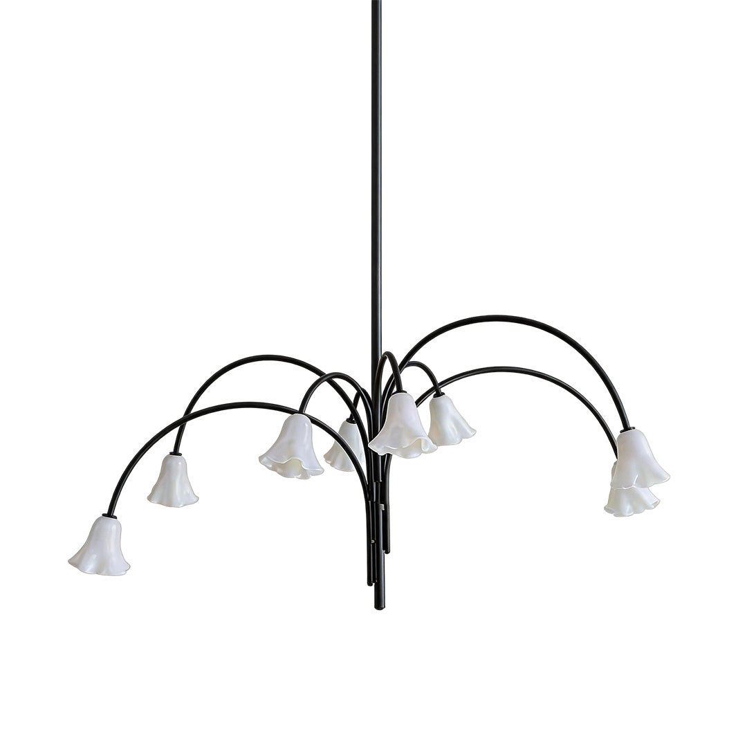 Vintage flower chandelier featuring floral-inspired details and elegant ambient illumination for interior spaces