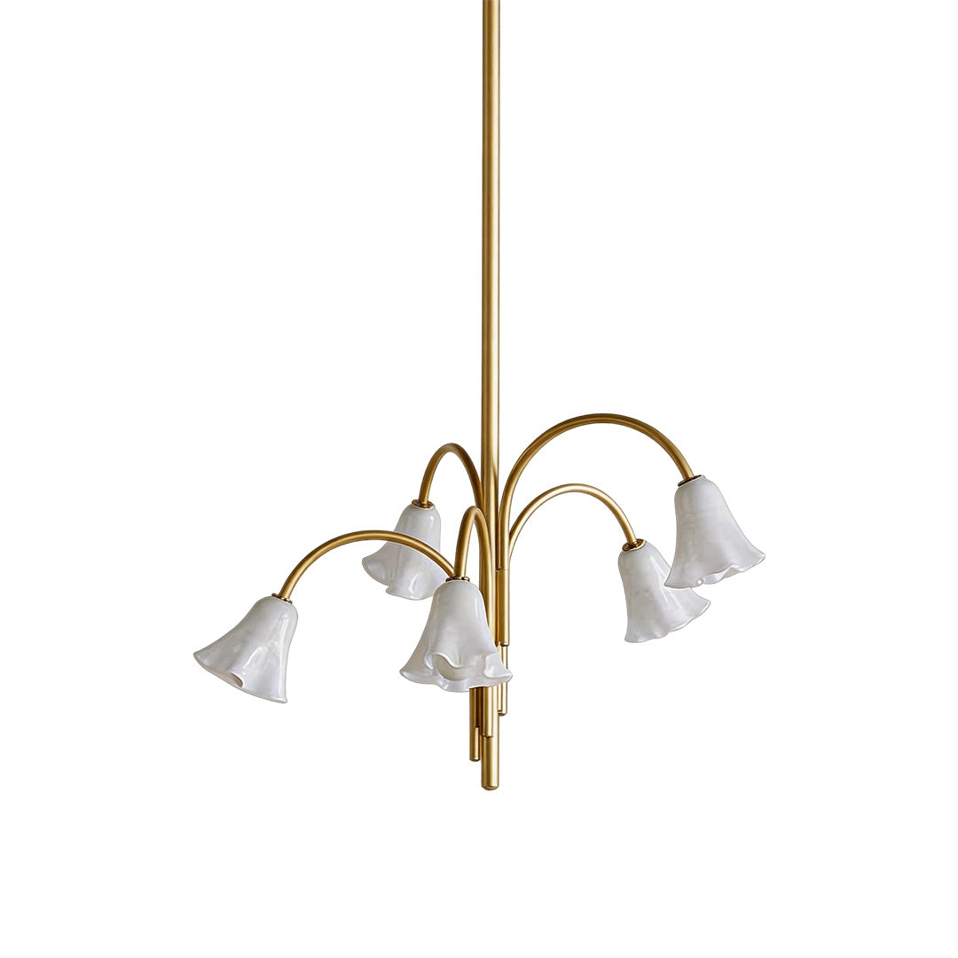 Vintage flower chandelier featuring floral-inspired details and elegant ambient illumination for interior spaces
