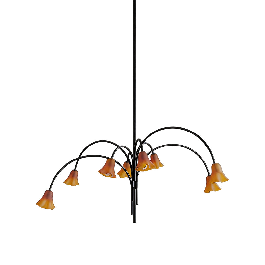 Vintage flower chandelier featuring floral-inspired details and elegant ambient illumination for interior spaces