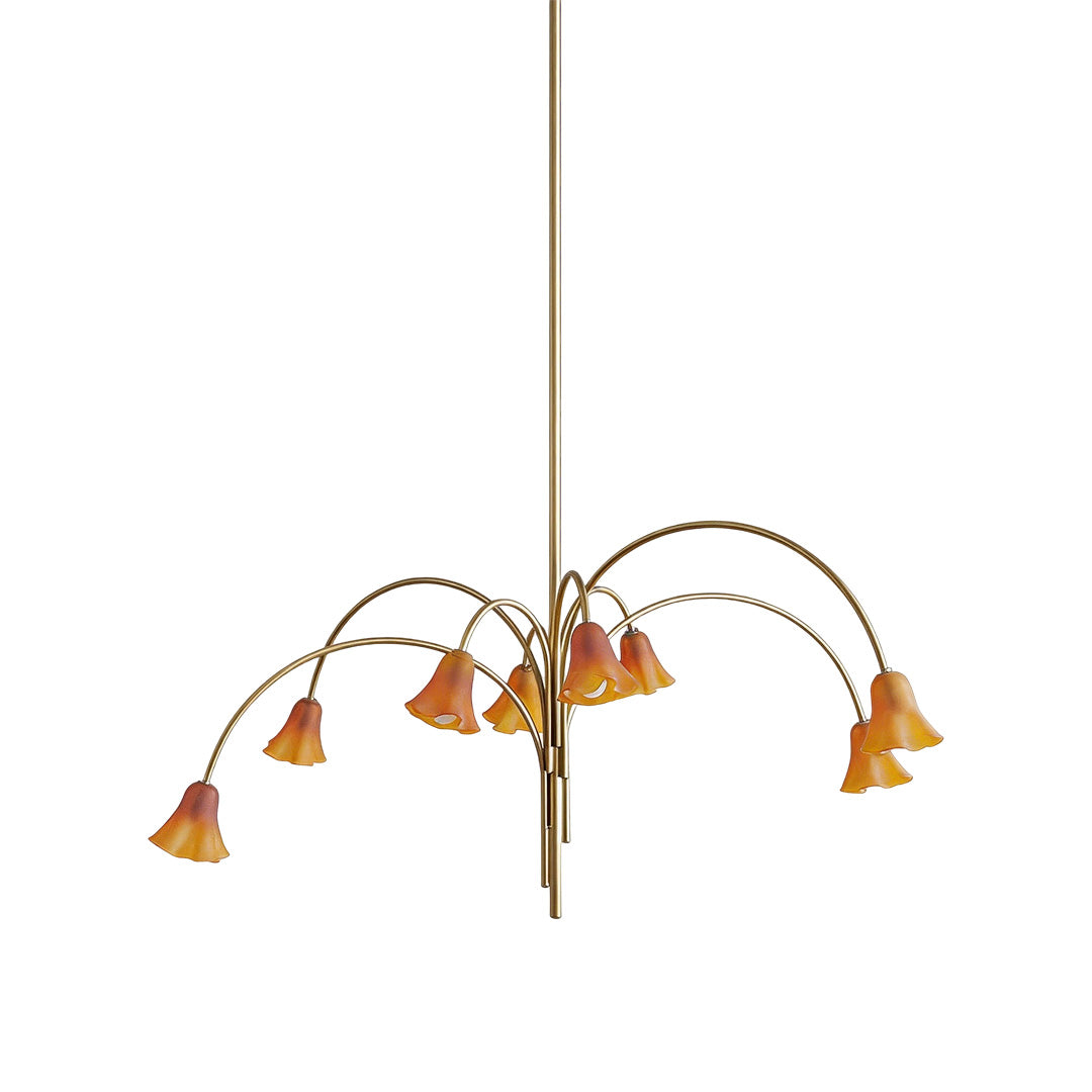 Vintage flower chandelier featuring floral-inspired details and elegant ambient illumination for interior spaces