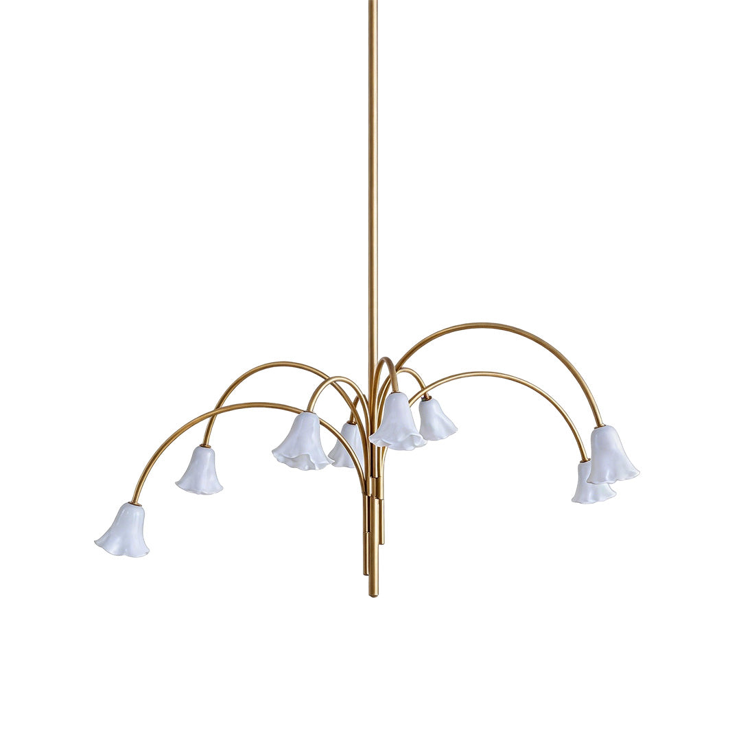 Vintage flower chandelier featuring floral-inspired details and elegant ambient illumination for interior spaces