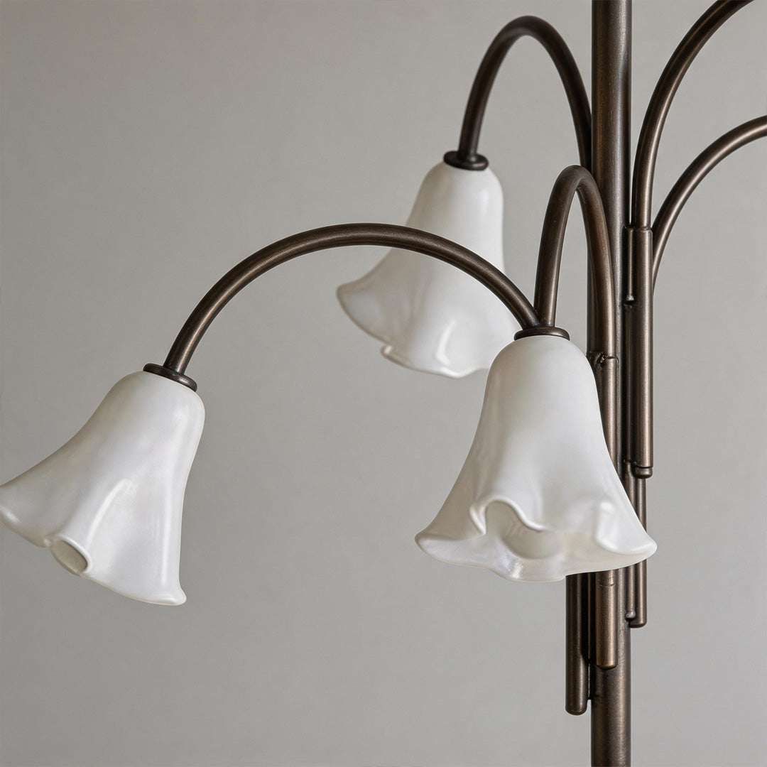 Vintage flower chandelier featuring floral-inspired details and elegant ambient illumination for interior spaces
