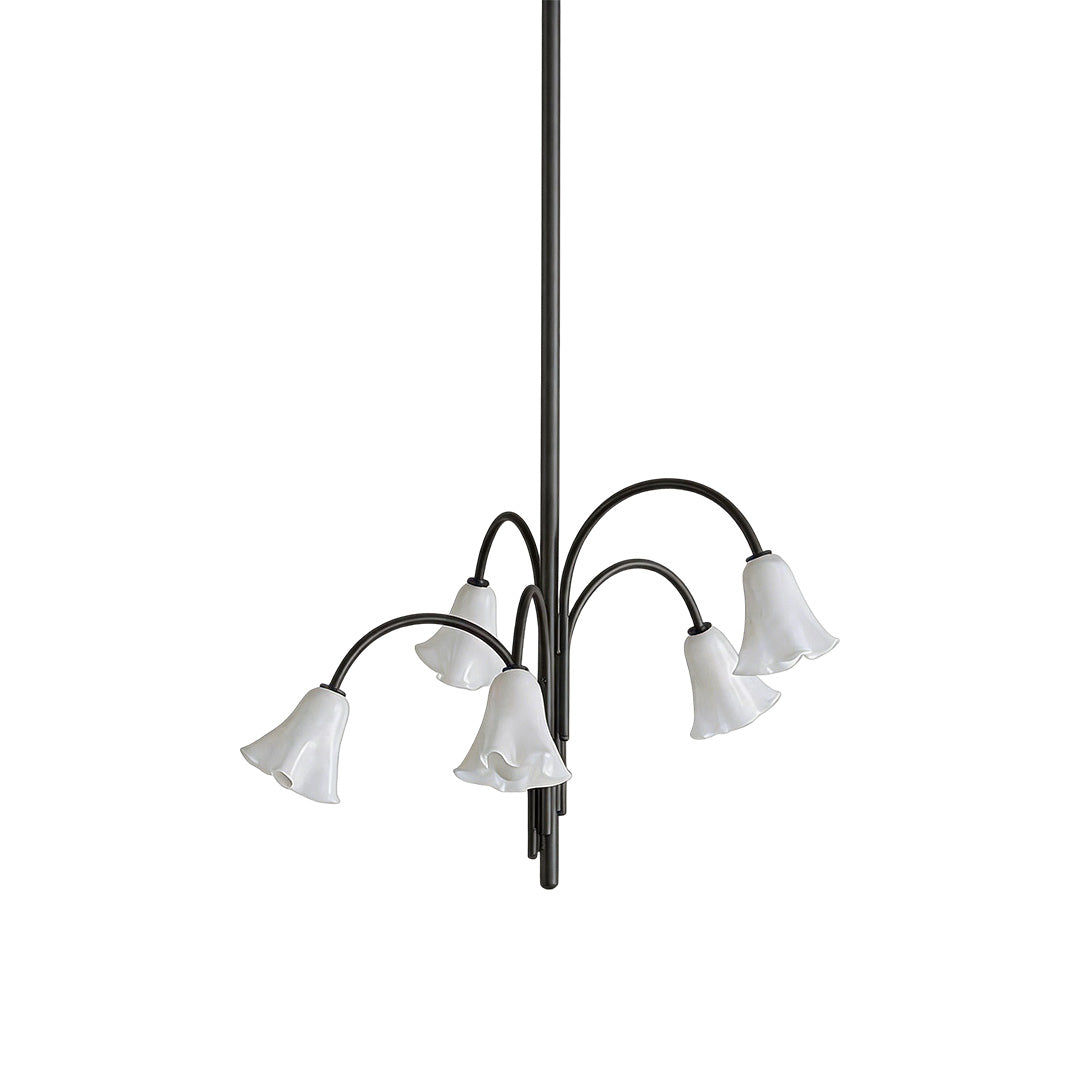 Vintage flower chandelier featuring floral-inspired details and elegant ambient illumination for interior spaces