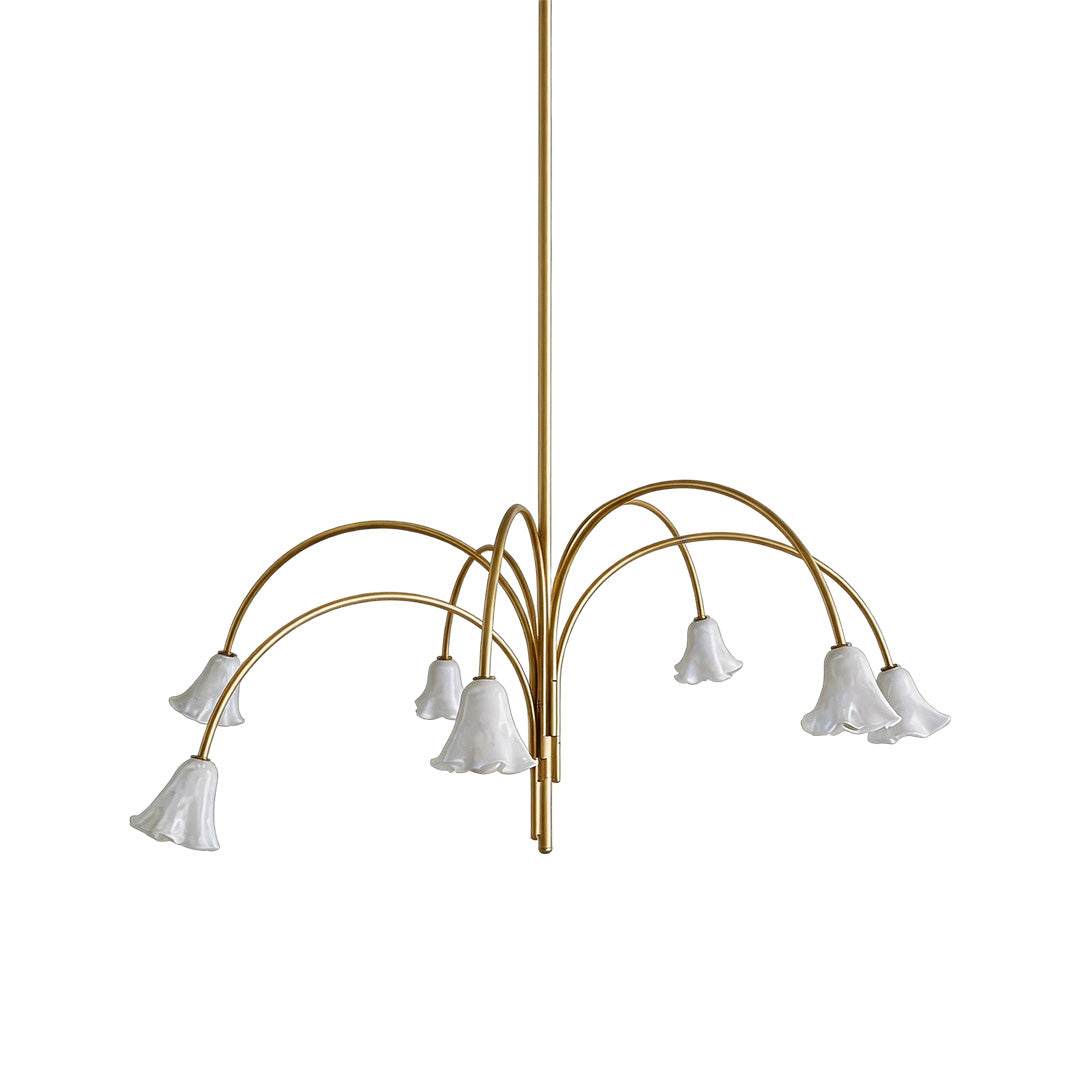 Vintage flower chandelier featuring floral-inspired details and elegant ambient illumination for interior spaces