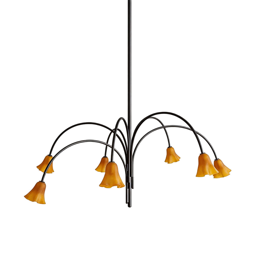 Vintage flower chandelier featuring floral-inspired details and elegant ambient illumination for interior spaces