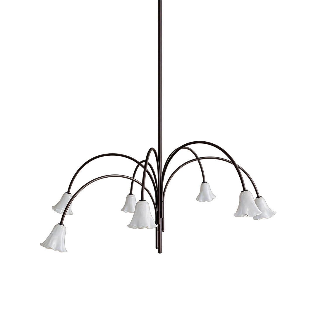 Vintage flower chandelier featuring floral-inspired details and elegant ambient illumination for interior spaces