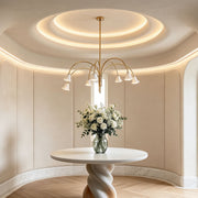 Vintage flower chandelier featuring floral-inspired details and elegant ambient illumination for interior spaces