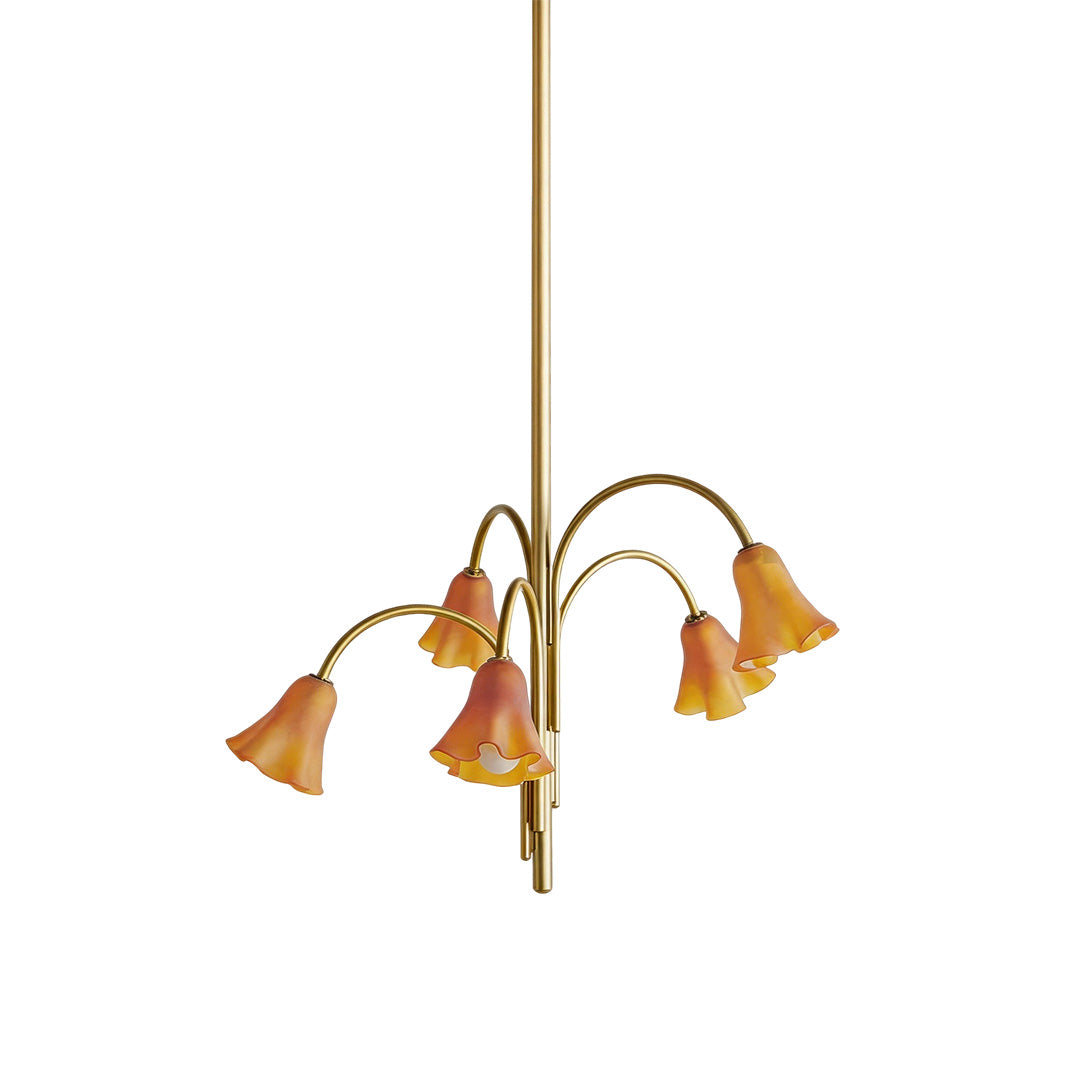 Vintage flower chandelier featuring floral-inspired details and elegant ambient illumination for interior spaces