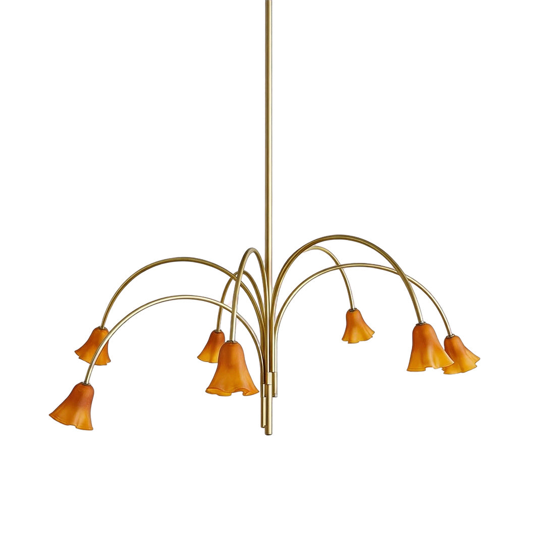 Vintage flower chandelier featuring floral-inspired details and elegant ambient illumination for interior spaces