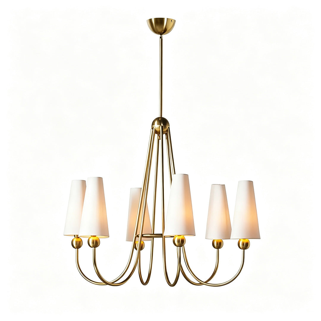 Vintage solid brass chandelier featuring timeless craftsmanship and elegant ambient illumination