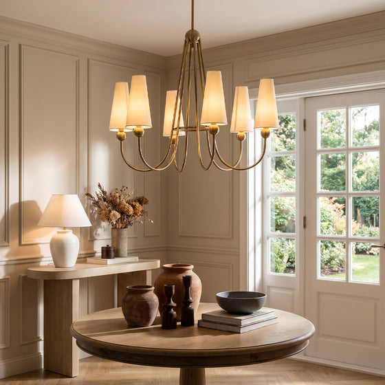 Vintage solid brass chandelier featuring timeless craftsmanship and elegant ambient illumination