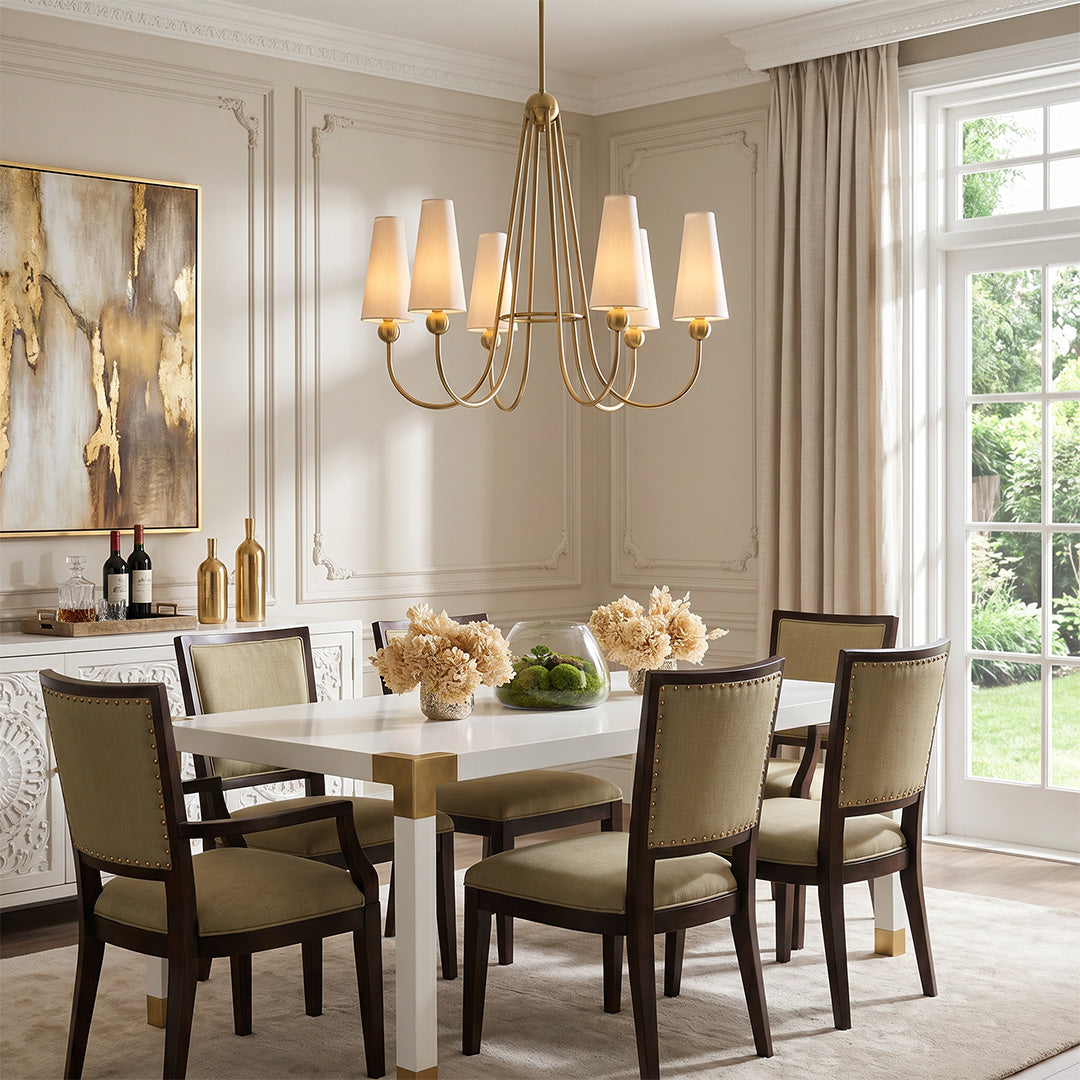 Vintage solid brass chandelier featuring timeless craftsmanship and elegant ambient illumination